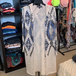 Almost Famous cream hooded cardigan